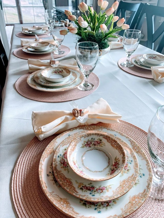 Easter Table with Vintage China - The House on Silverado