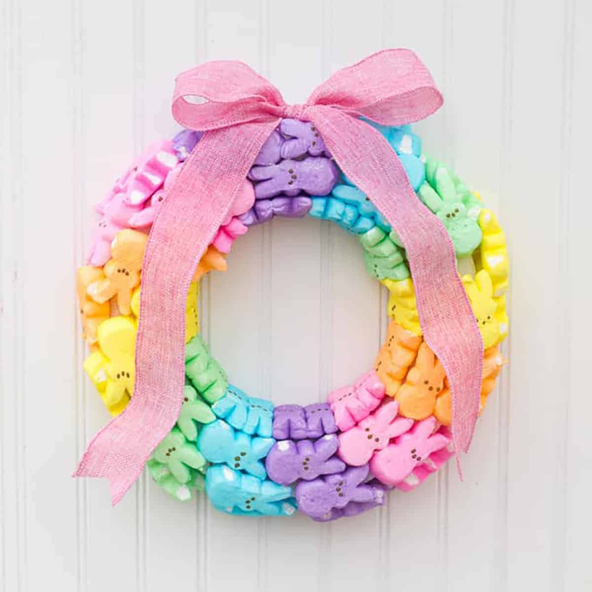 Rainbow Peeps Wreath Tutorial