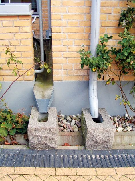 Carved Stone Block Catch Basins