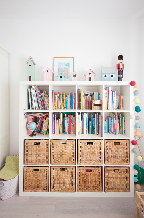Cube Organizer With Wicker Baskets