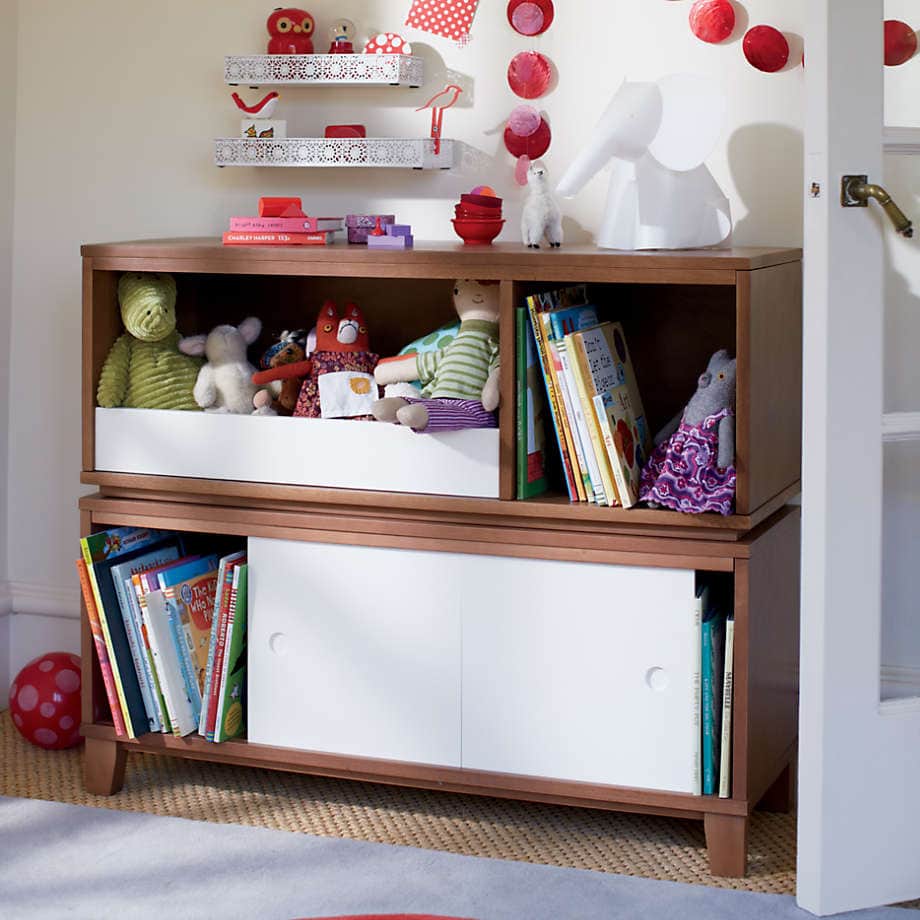 Low Wooden Storage Bench Console