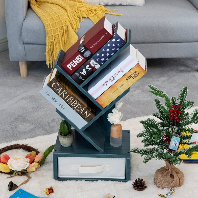 Angled Tree Tabletop Bookshelf