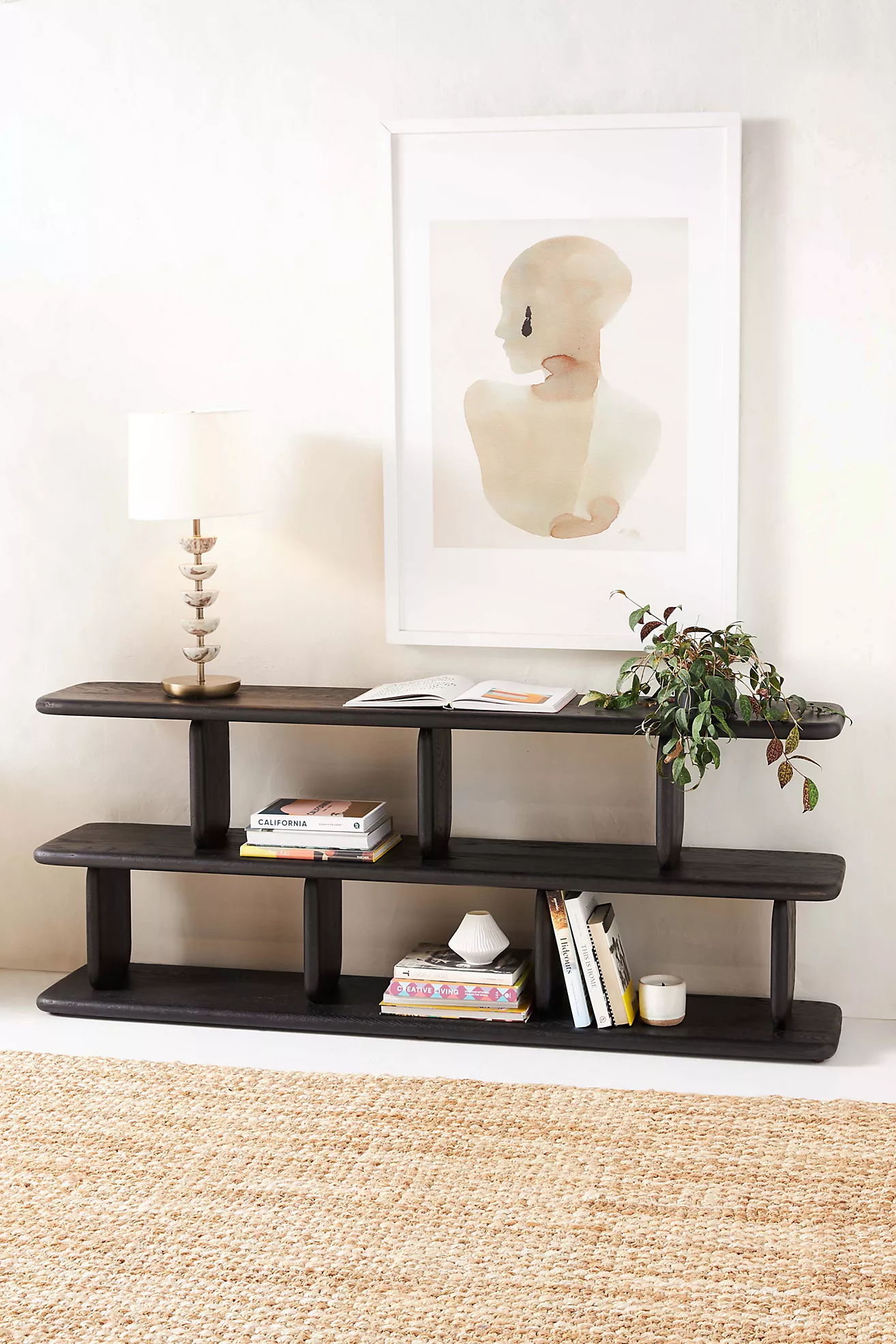 Low Profile Black Console Shelf