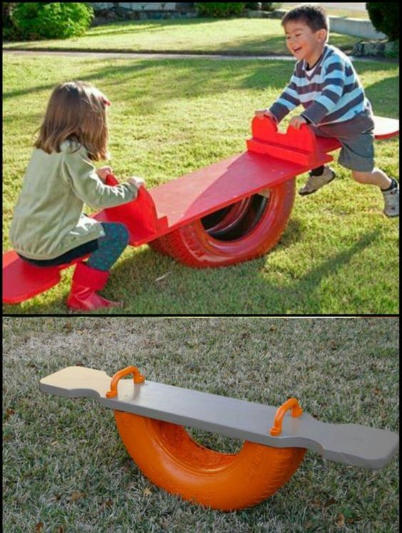 DIY Tire Seesaws