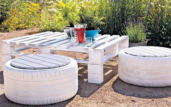 White Patio Stools