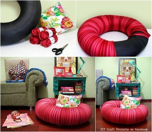 Yarn Wrapped Floor Cushion